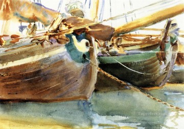  Sargent Art Painting - Boats Venice John Singer Sargent